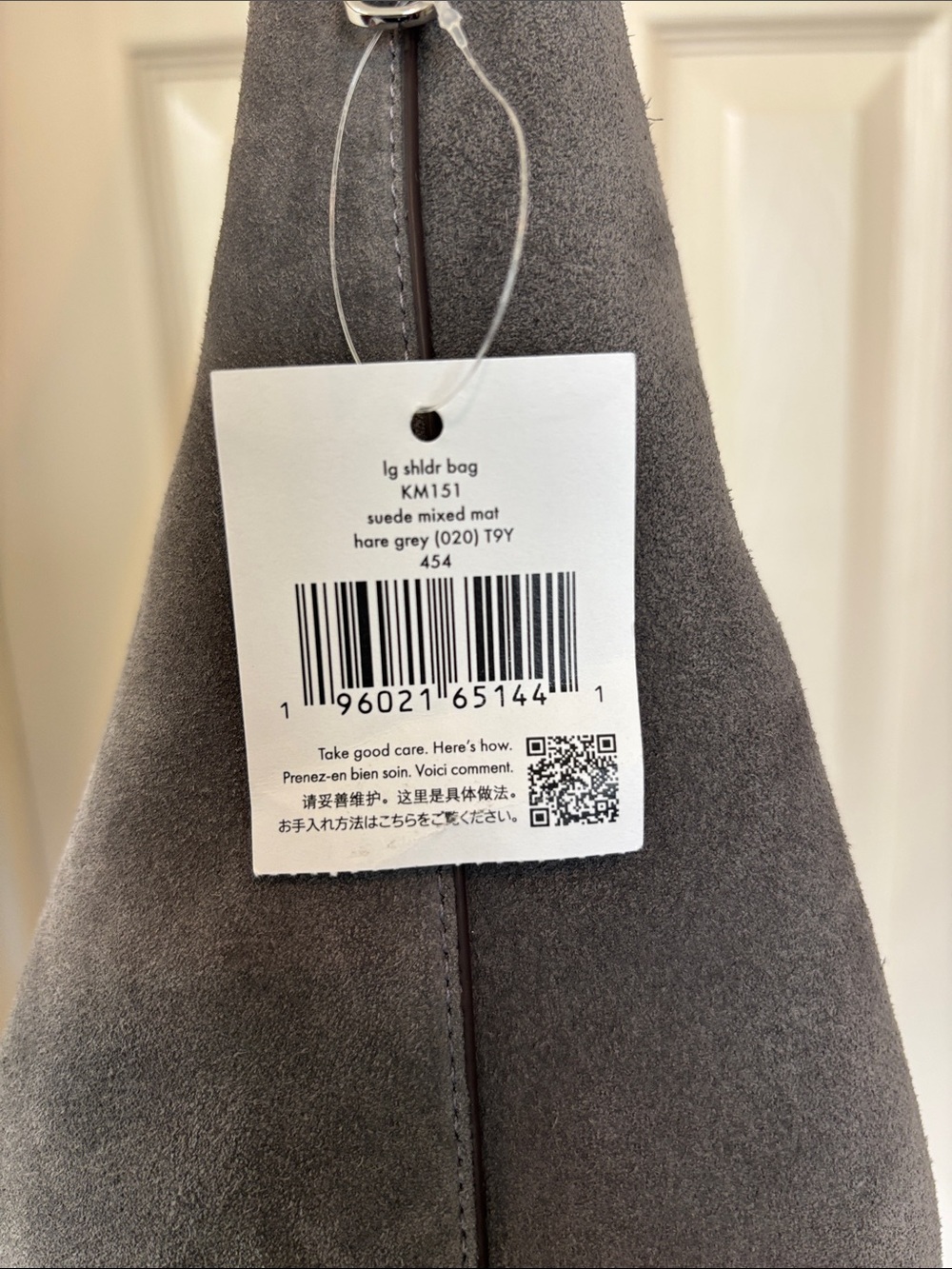 Kate Spade Large 454 Gray Suede Shoulder Bag - Picture 7 of 10